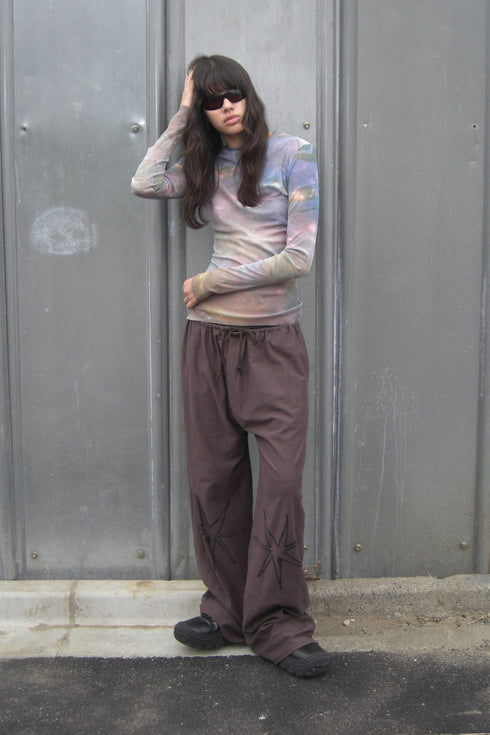 Mayte × Cycle ECHO STAR PANTS -BROWN-